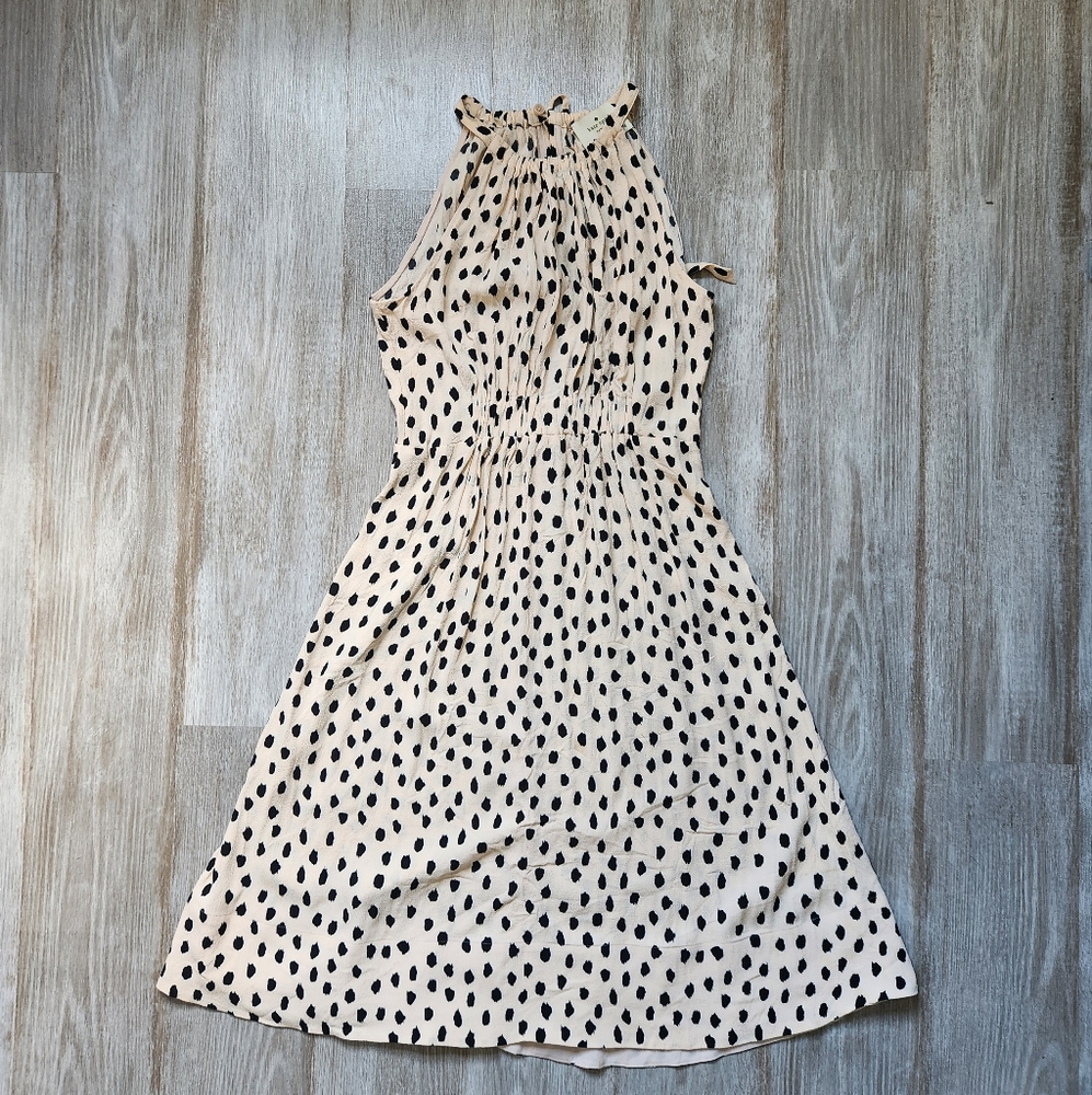 Kate Spade Cream and Black Polka Dot Midi Dress
